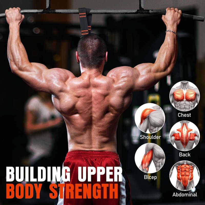 Pull Up Assistance Bands, 300lbs Heavy Duty Resistance System with Adjustable Length & Fabric Foot Rest, Power Assisted Band for Chin-Ups, Strength Training & Home Gym Workout
