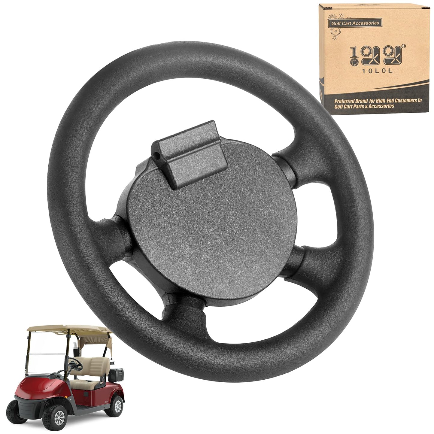 10L0L Golf Cart 13 inch Steering Wheel for EZGO TXT, RXV, Medalist, Shuttle, Workhorse, Cushman, Replaces OEM# 71948-G01 602979