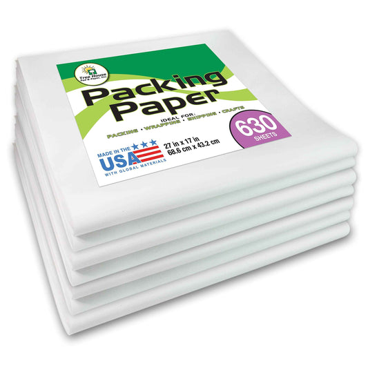 Packing Paper Sheets for Moving - 630 Sheets of Newsprint Paper - Must Have in Your Moving Supplies - 27" x 17" - Made in USA