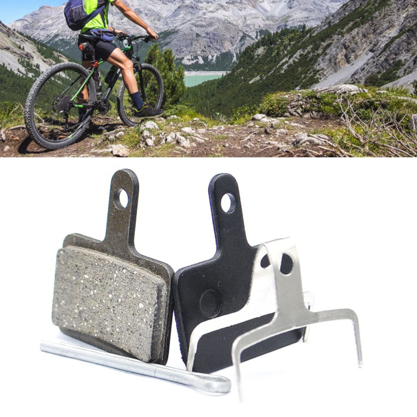 Bike Brake Pads, 5 Pairs Resin Semimetal Bike Disc Brake Pads Mountain Bike Brake Pads Bike Parts for Mountain Bike Road Bike