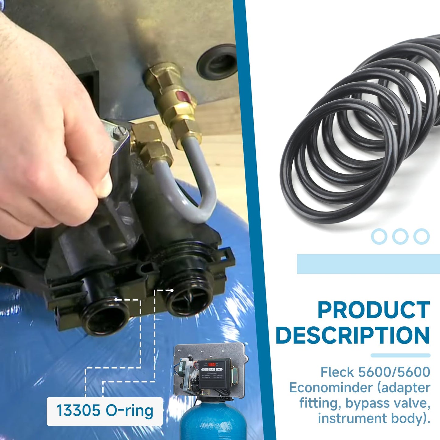 (8 Pack) O-Ring for Fleck 13305 and Rainsoft 17961 Compatible with 2510, 5600, 9000, 9100 valves, Adapter Fittings, Bypass valves, Instrument Body Replacements