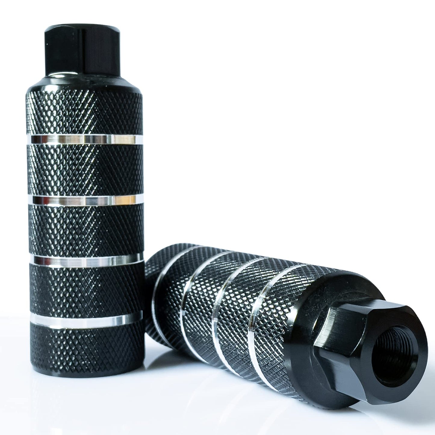 WADEKING WHW Bike Pegs,Suitable for 14mm Axles, Freestyle BMX Bicycles,Durable and Stylish Non-Slip (Black 2 Pieces)