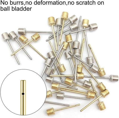 40 Pack Stainless Steel Ball Pump Needles, No Break Heavy Duty Air Pump Needles for Balls with A Pump Needle Adaptor Hose, Compatible with Football Basketball Soccer Volleyball Rugby and Other Balls