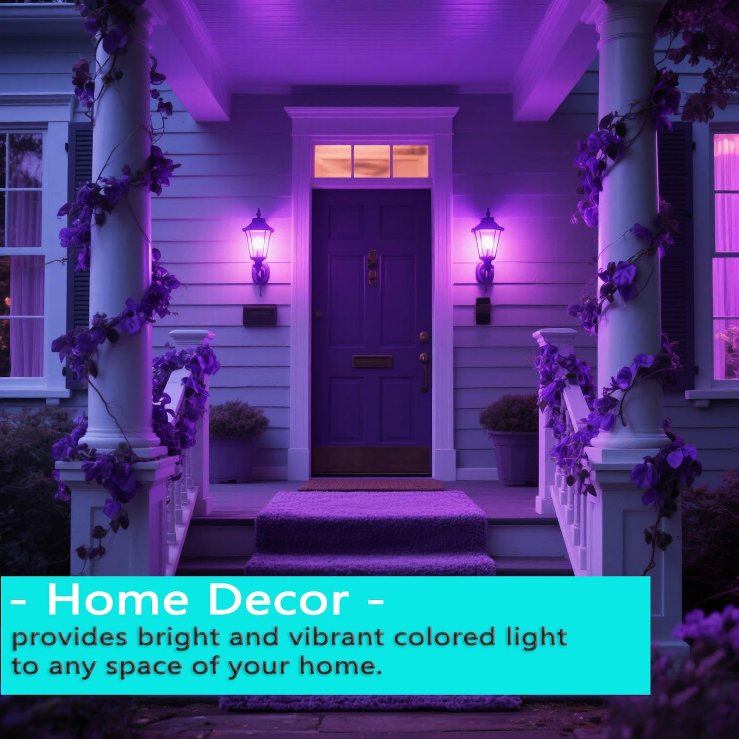 U4GLORY 4 Pack LED Purple Light Bulbs - A19 9W(60W Equivalent) E26 Base LED Purple Light Bulb for Party Decoration, Porch, Halloween Christmas Wedding, Home/Holiday Lighting, Decorative Illumination