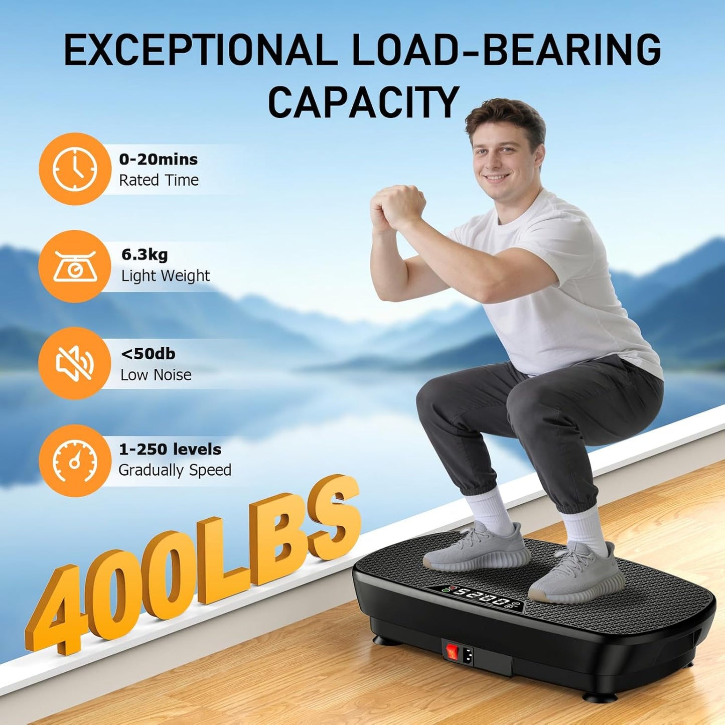 Skiennix Vibration Plate Exercise Machine - 2026 Vibrating Fitness Platform for Lymphatic Drainage | 400 Lbs Capacity with Remote Control