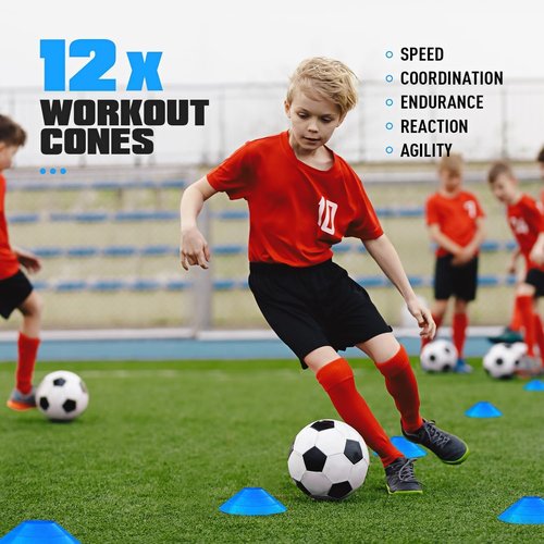 KUTIZE Agility Training Equipment - 20FT Ladder, Hurdles & Cones Set for Soccer | Speed & Skill Development