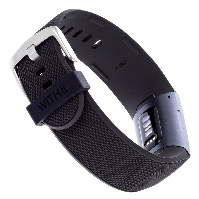 WITHit Replacement Band Compatible with Fitbit Charge 3/4 (1 Pack, Black Woven Silicone)