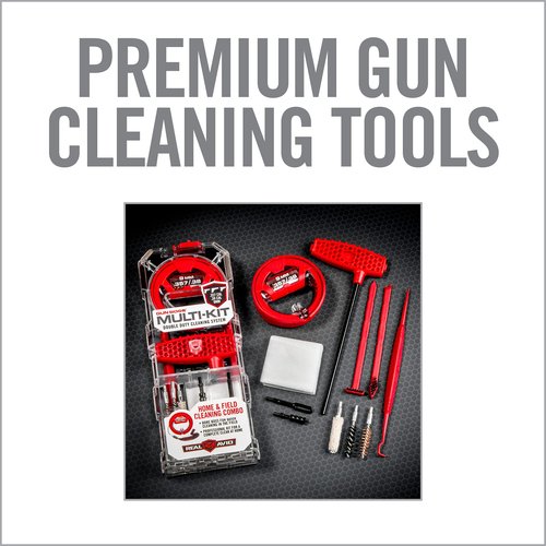 Real Avid 9mm Gun Cleaning Kit for 9mm .357 & .38 Caliber Handguns | Complete Glock Cleaning Kit & Pistol Cleaning Kit with 9mm Gun Snake, Bore Brush Set, Cleaning Rod & Gun Cleaning Accessories,red