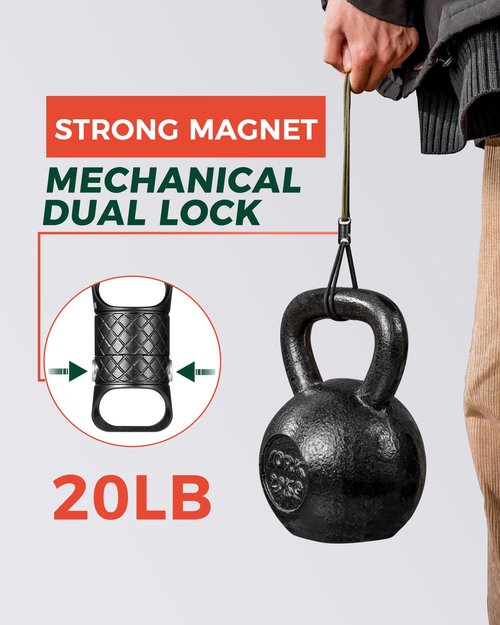 IUMIUN Quick Release Magnetic Keychain, Anti-Fall Detachable Magnet Key Chain with 2 Safety Lock Buttons (Black 1 Pack)