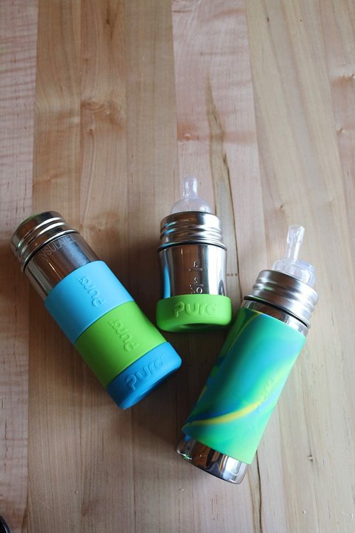 Pura Kiki Silicone Bottle Bumper - Plastic-Free, Medical-Grade, Dishwasher Safe, Protective, Leakproof Cover & Anti-Slip Bottom Cover - Compatible w/Pura Stainless Bottles 5oz 9oz & 11oz (Slate)