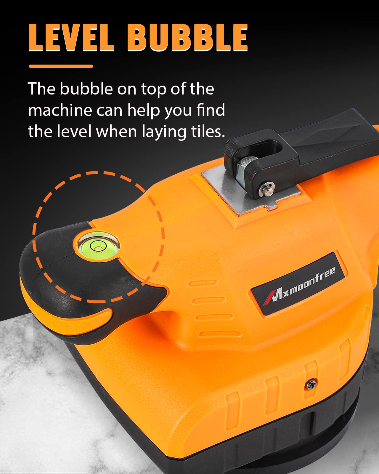 Mxmoonfree Tile Vibration Tool with Suction Cup Ultra-Lightweight with 2Pcs Battery, Storage Case, 12,000 RPM Adjustable Vibration, Portable Tile Tools Leveling Machine for DIY & Pro Installation
