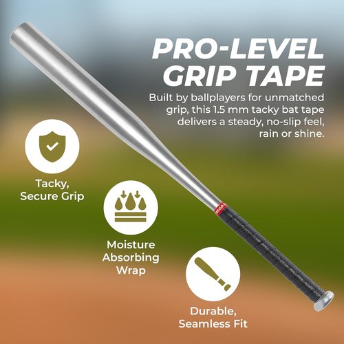 Hot Glove Mega Wrap Bat Grip - 1.5mm Tacky Design for Superior Control and Comfort