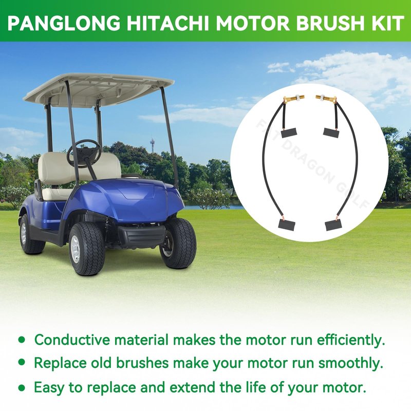 Panglong Golf Cart Motor Brush Kit, Motor Brush Suitable for Yamaha G14- Electric, G16- Electric, G19- Electric, G20- Electric, G22- Electric, G21- Gas, Hita-chi Motor Brush Kit OEM #JU2-H1801-20-00
