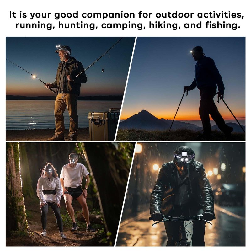 2 Pack LED Hat Clip Lights, 900LM Dimmable Rechargeable Cap Flashlight, 180° Adjustable Headlamp with Zoom & Floodlight, Waterproof Hat Light for Running, Camping, Fishing, Hiking, Emergency (Black)
