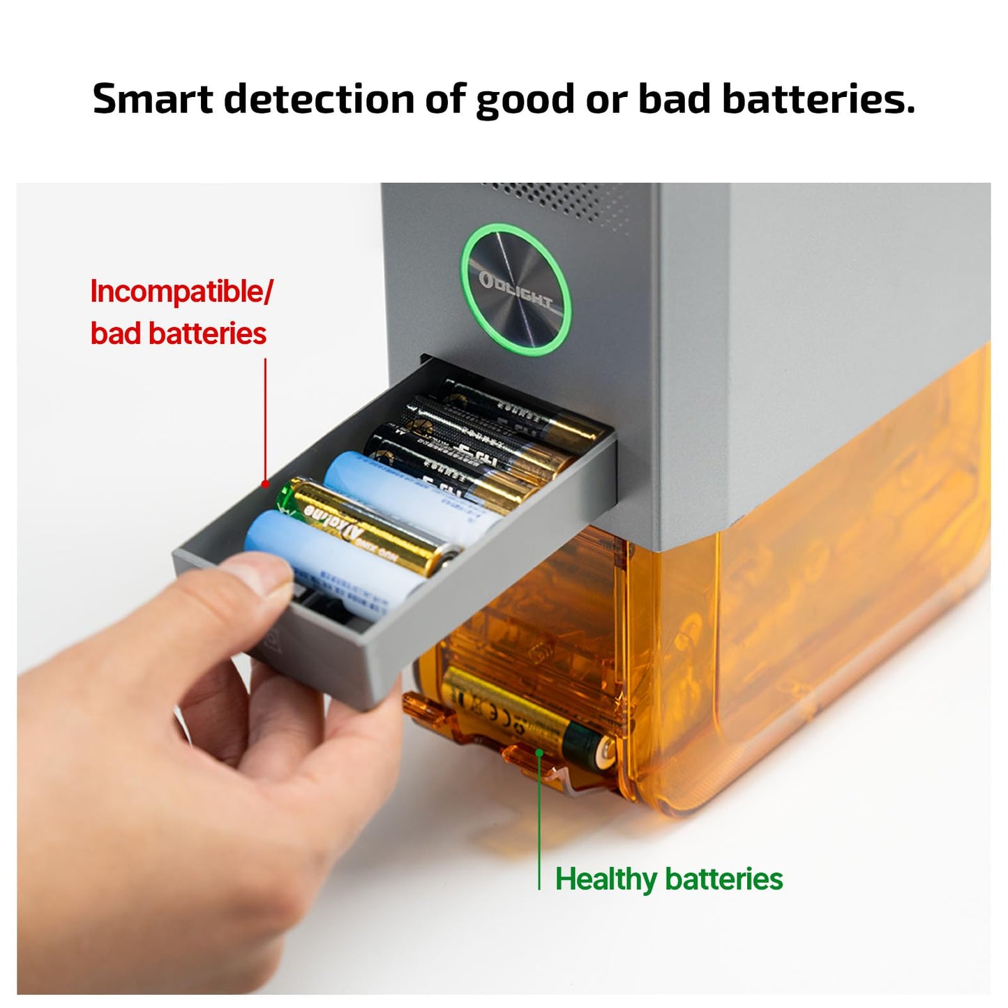 OLIGHT Ostation X Smart 32-Battery 3-in-1 AA Charger, No Polarity Checks Needed, Charges & Stores NiMH AA Rechargeable Batteries, App Control, Auto Bad Battery Removal (Batteries NOT Included)