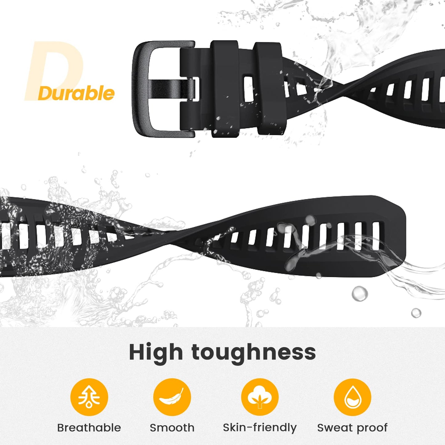 NotoCity Band for Garmin Instinct 2 Watchband Instinct 2 Solar wristband 22mm Soft Silicone Replacement Watch Strap Compatible with Instinct 2 Solar Tactical(Black)