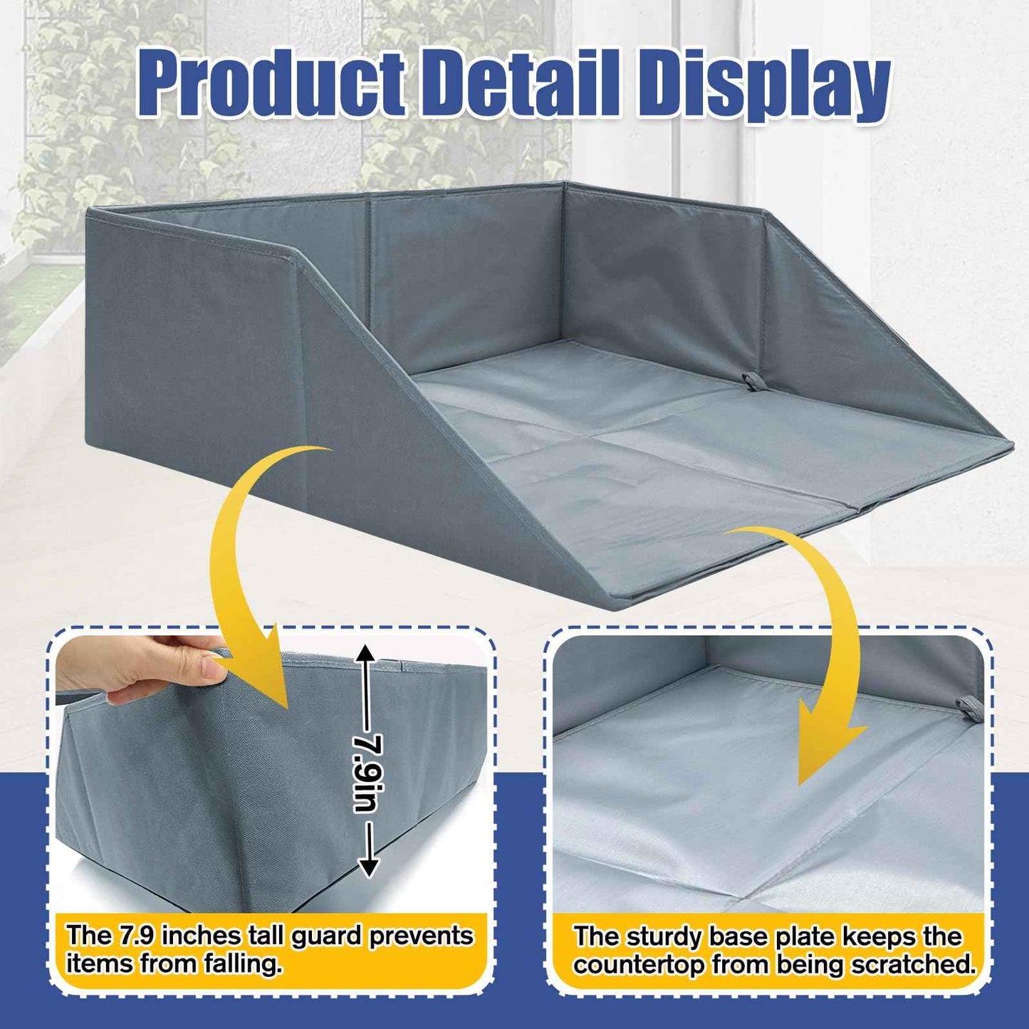 Laundry Guards for Front-Load Washers & Dryers, Secure Guardrails Prevent Clothes Falling Behind, Universal Fit Anti-Slip Organizer with Easy Installation (Gray) (2pcs)