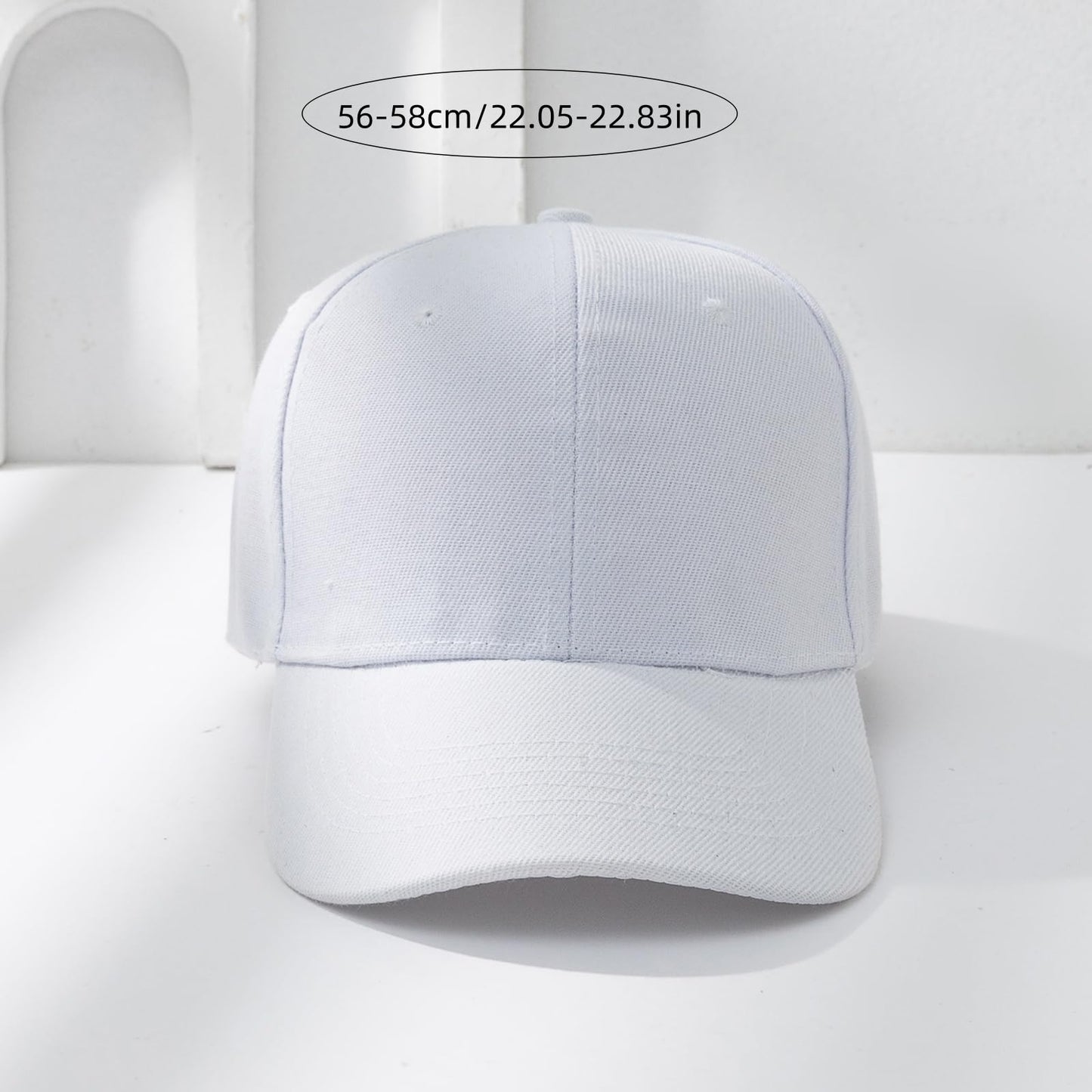 Baseball Cap Adjustable Size for Running Workouts and Outdoor Activities, Gym, Hiking- All Seasons for Men/Women (US, Alpha, One Size, White)