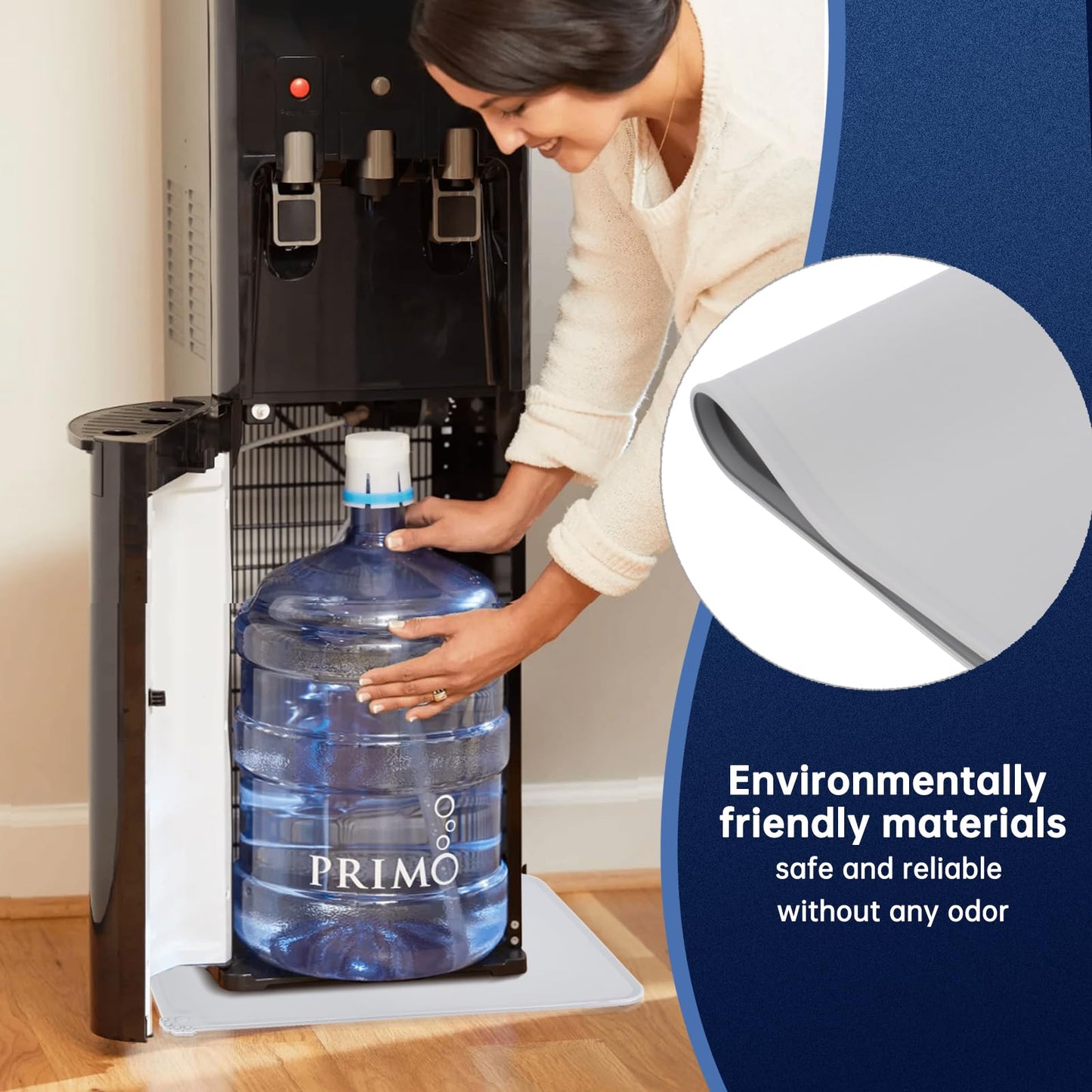 Water Cooler Mat - Compatible with Avalon/Brio Water Cooler for 5 Gallon Bottles and 3 Gallon Bottles, Non-Slip Water Dispenser Mat Heat Resistant, Great for Bedrooms,Kitchens, Offices, Bars