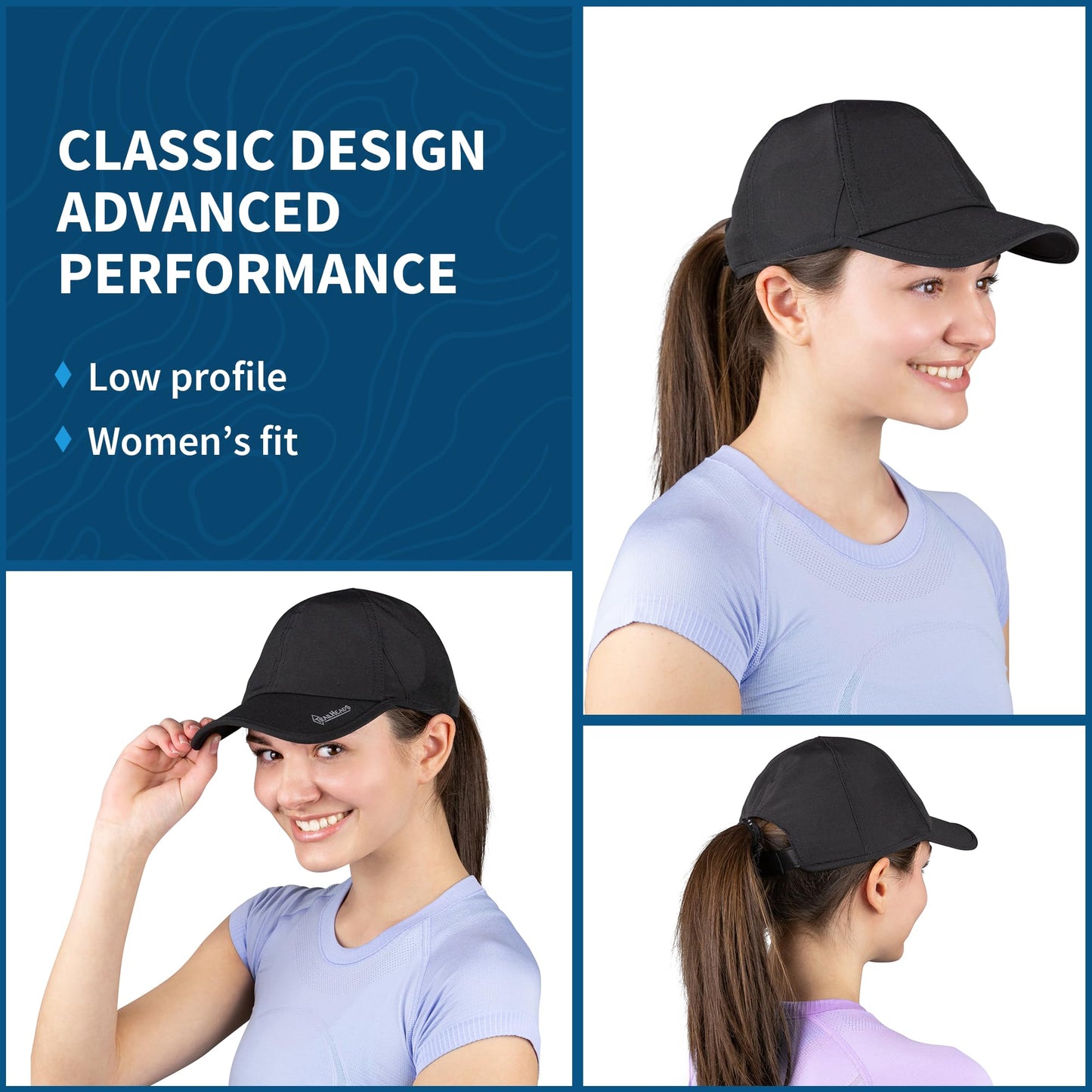 TrailHeads Women's UPF 50 Summer Running Hat, UV Protection Cap