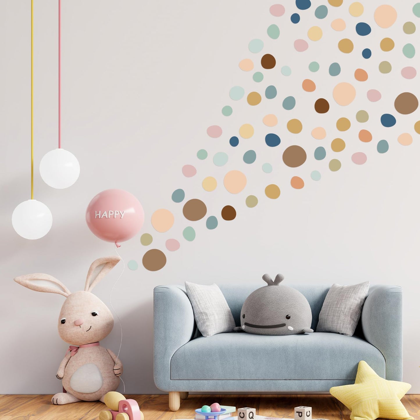 15 Sheet 300 Pcs Irregular Polka Dots Boho Wall Decal Terrazzo Playroom Bedroom Removable Modern Vinyl Boho Wall Stickers(Boho Color)