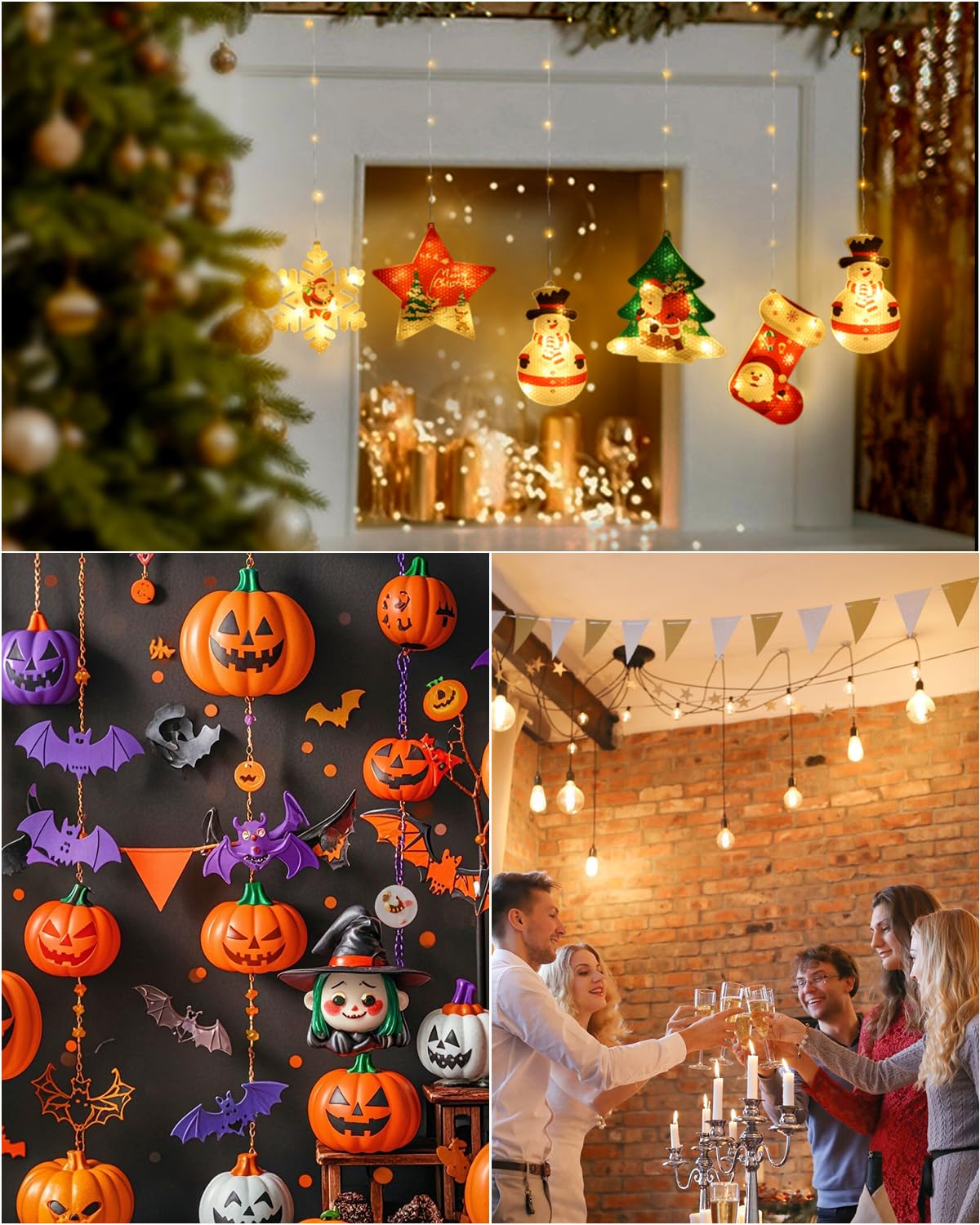 ispneay 40 Pack Adhesive Ceiling Hooks for Hanging：Ceiling Decor for Classroom Bedroom Kitchen Party Birthday Halloween Christmas - No Drill Small Drop Ceiling Hanger and Strips for Decorations