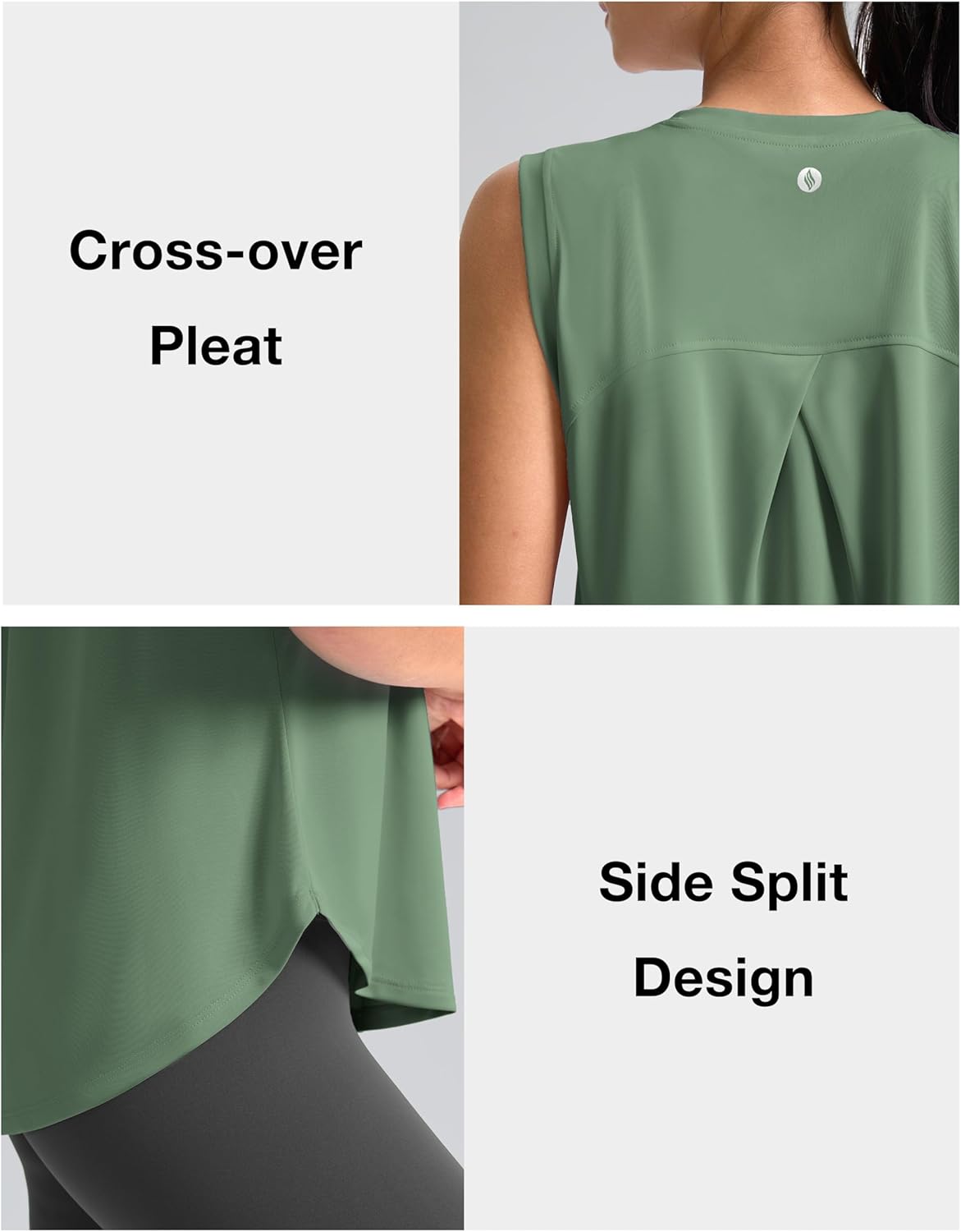 SANTINY Women's Sleeveless Workout Tops - Breathable Lightweight Yoga & Tennis Tanks | Athletic Running Shirts