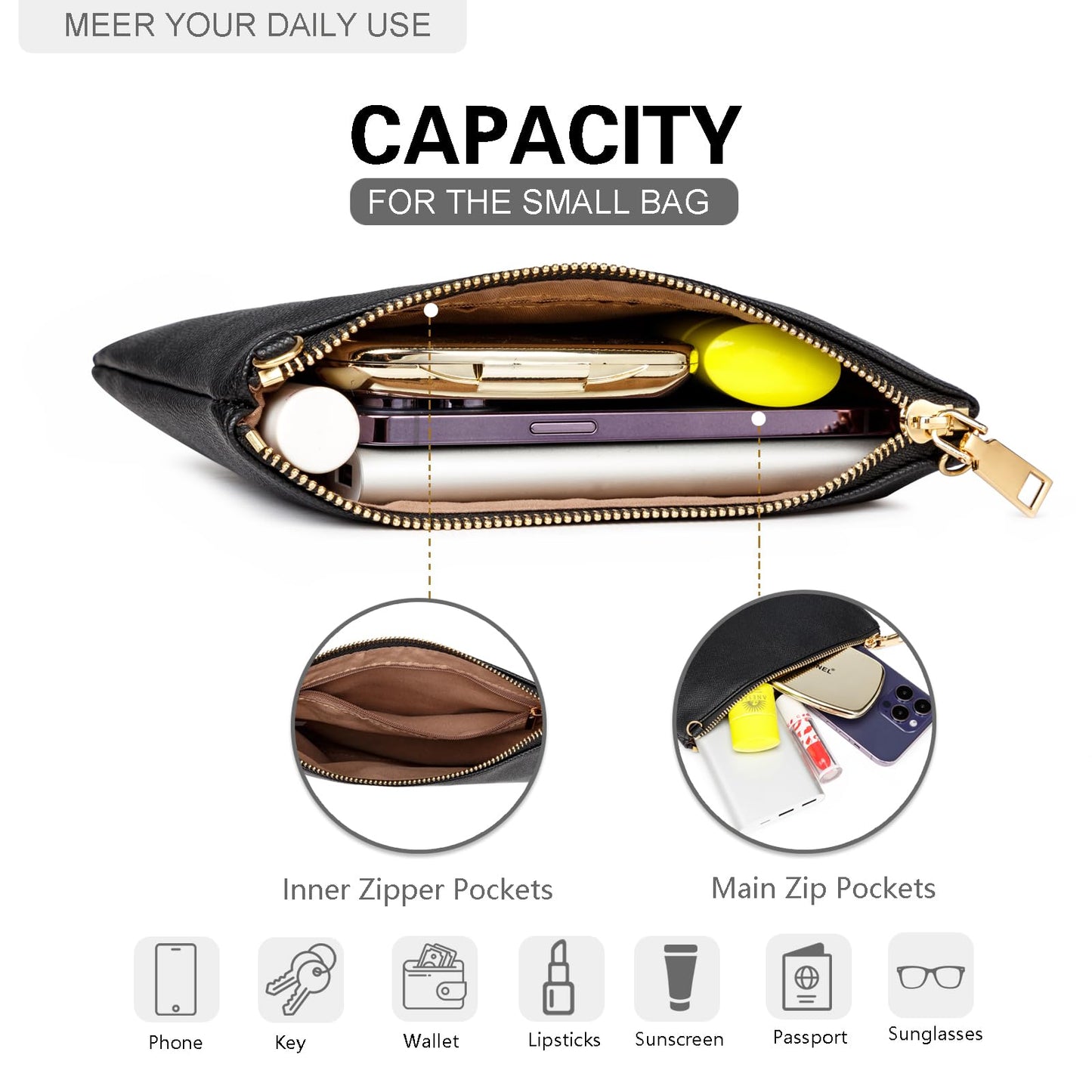 higouta Small Crossbody Bags for Women Trendy Clutch Purse PU Leather Shoulder Bags with Adjustable Strap