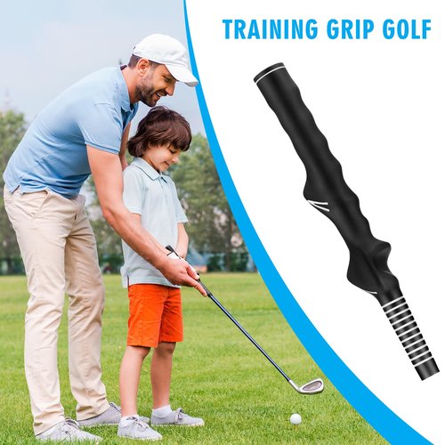 Arrowbash 4 Pcs Golf Training Grip Right Handed Swing Grip Trainer Aid Tool for Men Club Accessories, Black