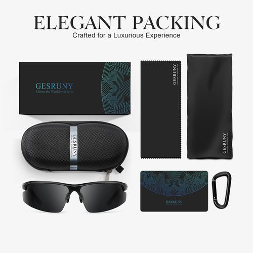 gesruny Polarized Sport Sunglasses for Men and Women, Lightweight Sun Glasses with UV Protection for Cycling Running Z1