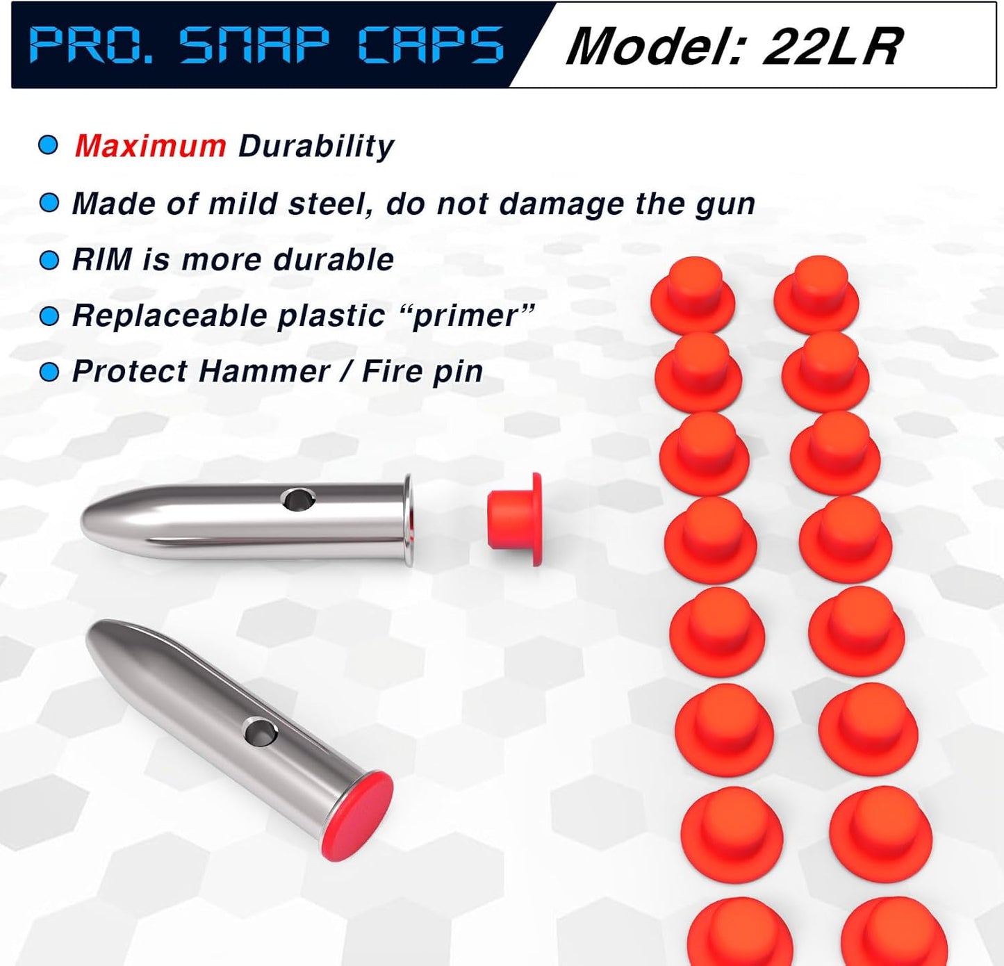 Snap Caps | Reusable Training Dummy Rounds for Safe Dry Fire Practice - Real Weight Simulation