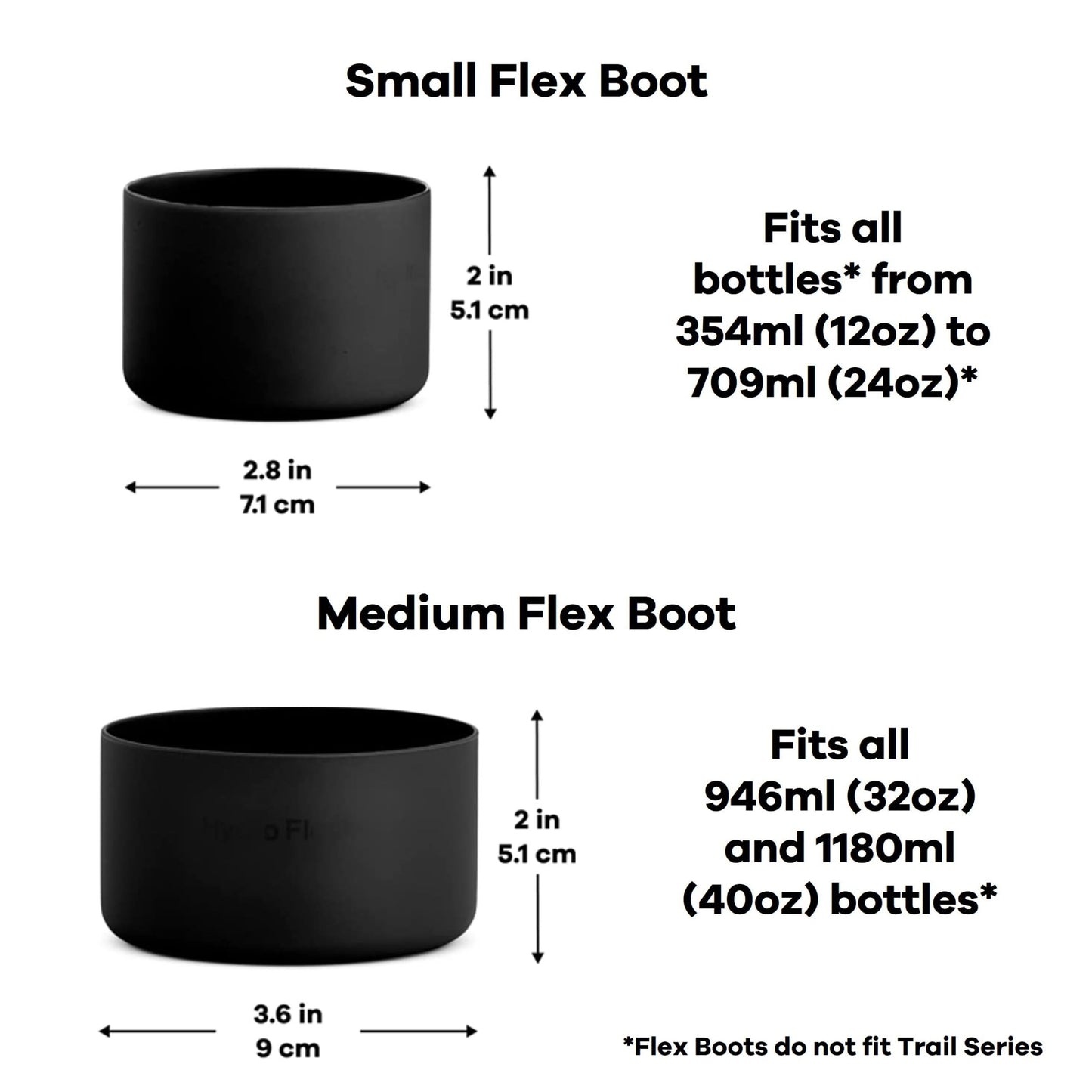 Hydro Flask Bottle Boot – Bottom Protector Sleeve – Silicone Water Bottle Accessory Medium Black