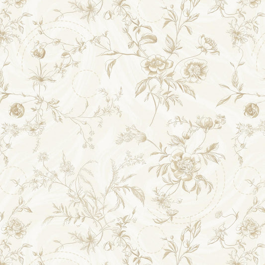 Ismoon Peel and Stick Wallpaper Floral Vintage Stick on Wall Paper Beige French Textured Contact Paper for Cabinet Removable Self Adhesive Wallpaper Vinyl Roll Shelf Deco, 17.3x78.7in
