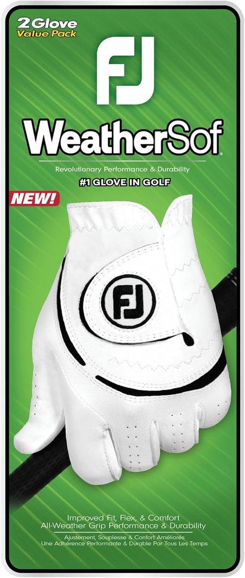 FootJoy WeatherSof Golf Gloves - 2-Pack for Superior Grip and Comfort | Men's Size