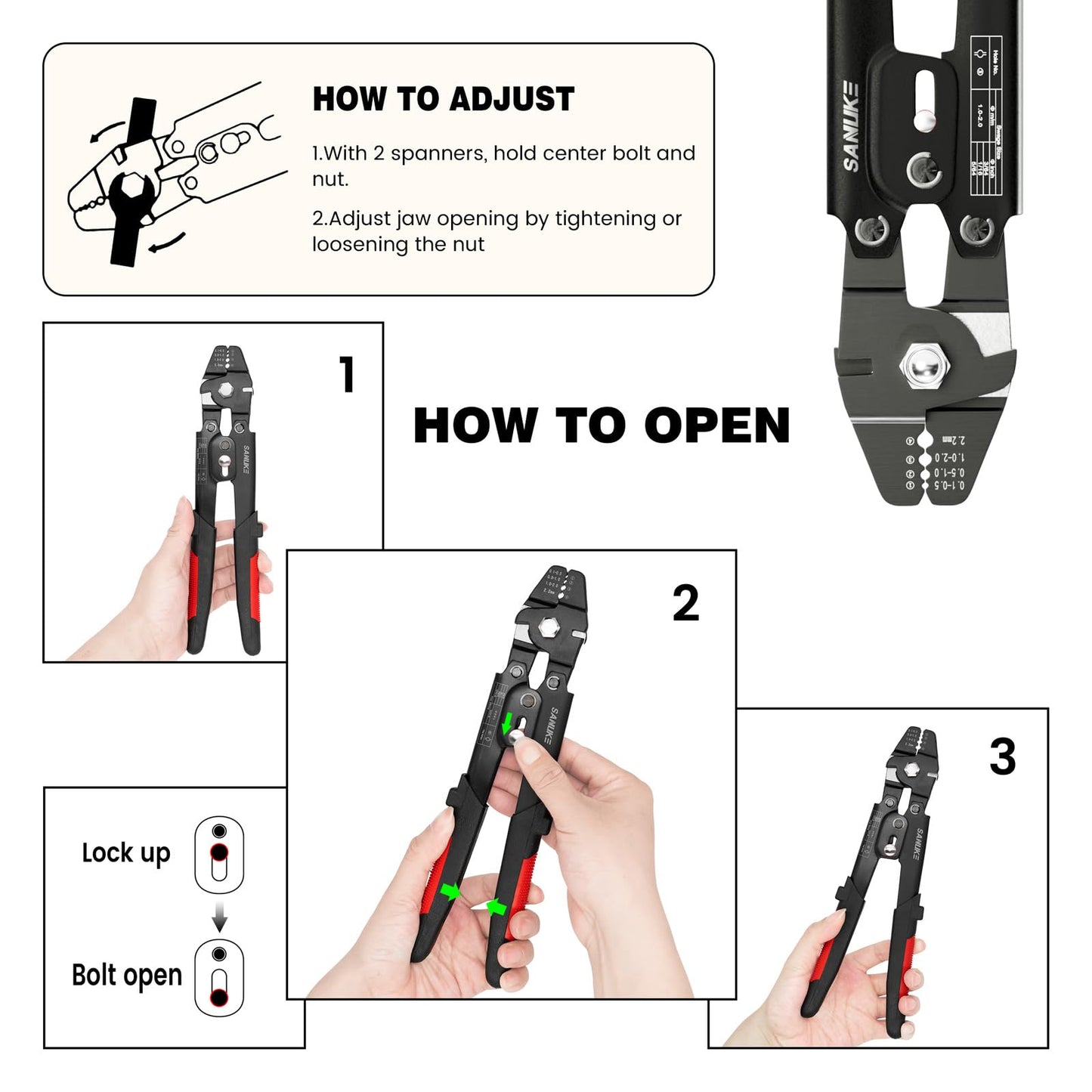 Sanuke Wire Rope Crimping Tool for 3/64 1/16 5/64 inch Aluminum Crimping Loop Sleeves Kit with 160pcs Aluminum Crimping Loop Sleeve and 10pcs Stainless Steel Thimble