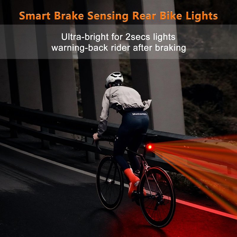 NineLeaf 300 Lumens Bike Tail Light, Rear Bicycle Lights Ultra Bright,Smart Bike Tail Light Brake Sensing Auto On/Off,USB-C Rechargeable,IP65Waterproof, 220°Adjustable Angle 1000M Range,Seatpost Mount