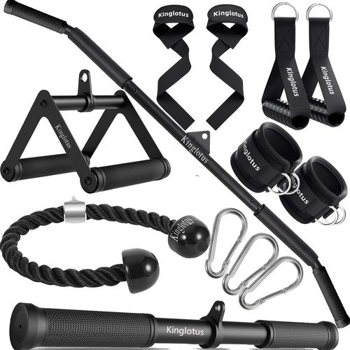 Cable Machine Attachments for Home Gym, Weight Fitness Accessories, Triceps Pull Down LAT Pull Down Attachment Set