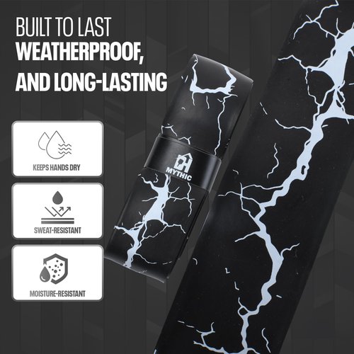 DH Mythic Replacement Grip for Pickleball & Tennis | Anti-Slip, Ultra-Durable, Sweat-Resistant Wrap (Lightning, Black)
