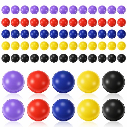 Silipull 68 Caliber / 50 Caliber Projectiles for Self Defense and Practice, Solid Nylon Balls, Reusable Plastic Ammo Projectiles Hard Paintball for Defense Target Shooting(68 Cal,Vivid,100 Pcs)