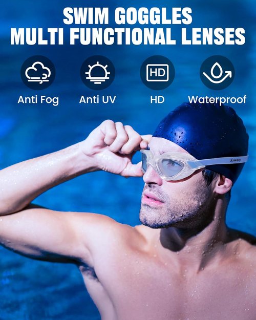 Keary Swim Goggles - UV Protection & Anti-Fog Design for Adults and Youth | Perfect for Pool Use