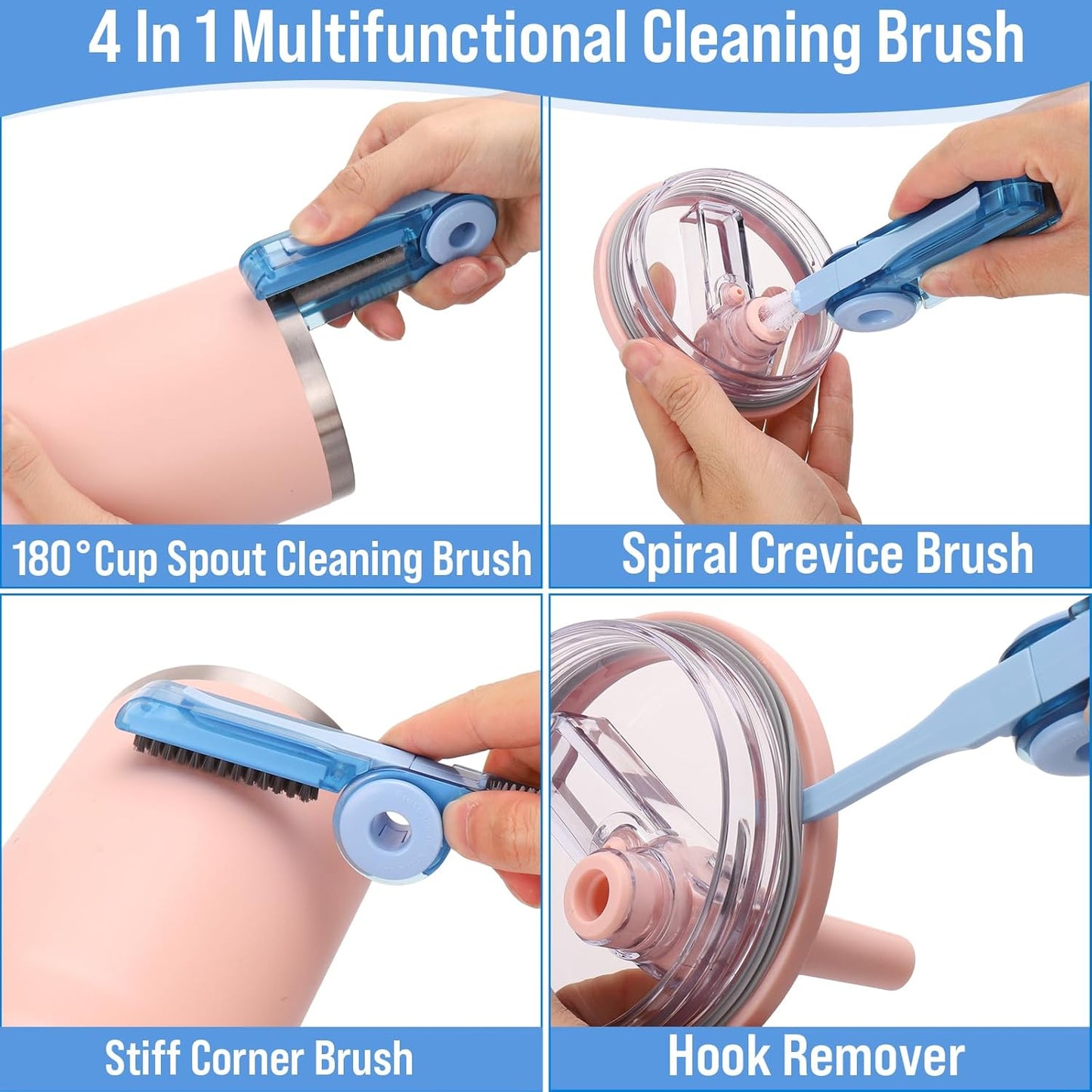 XANGNIER Water Bottle Cleaner Brush Set - 5 Pcs for Hydrojug & Tumbler Accessories | Fits 20 oz, 32 oz, 40 oz