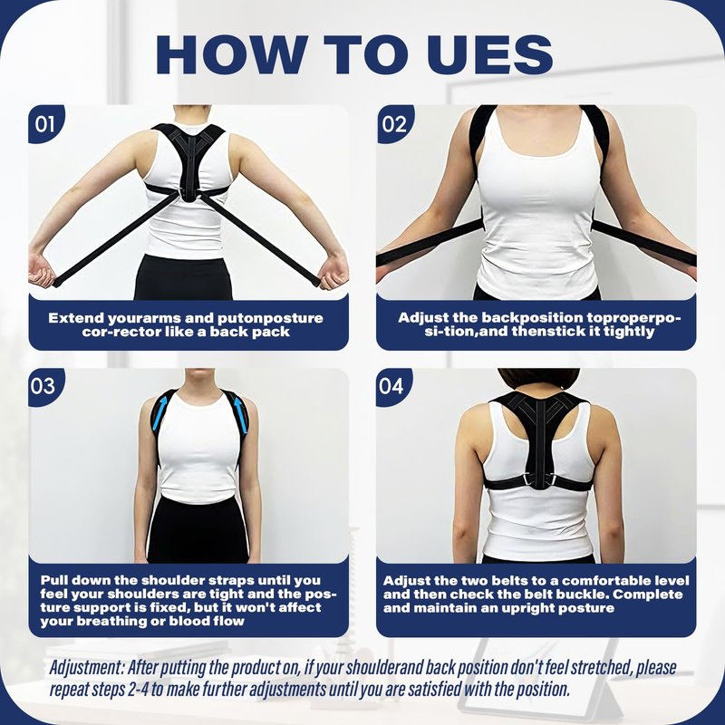 Posture Corrector for Men and Women, UltraSupport+ Comfortable Upper and Back Brace, Pain Relief from Bad Posture for Slumping Shoulders, Hunching, Shoulder Pain Neck. Adjustable Back Straightener.