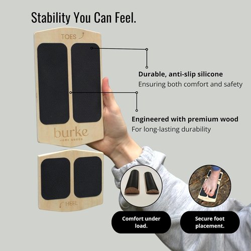 Slant Board Balance Board for Ankle & Calf Stretching – Single-Leg Axis Board for Physical Therapy, Rehab & Stability Training – Non-Slip Wooden Wobble Board