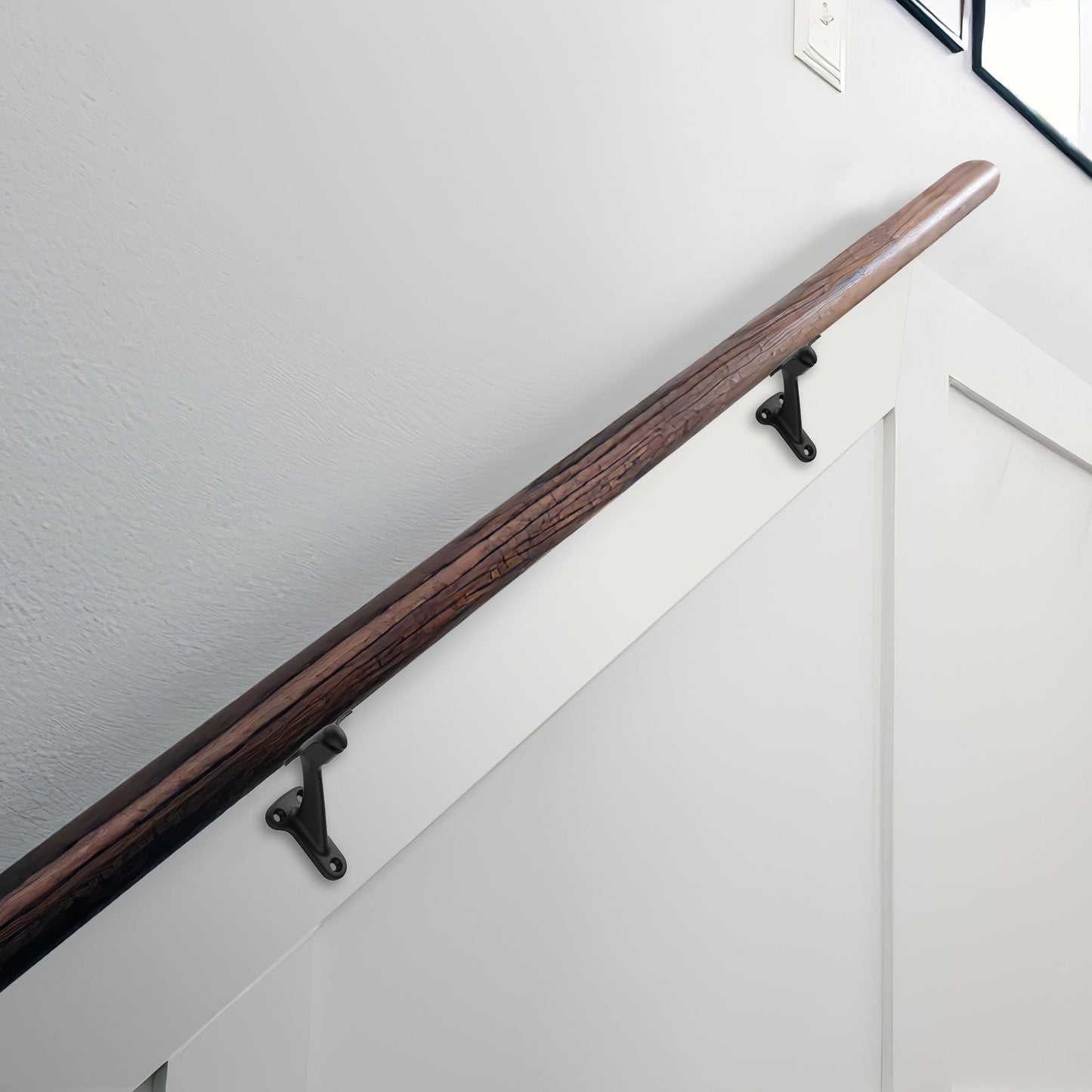 khtumeware 2 Pack 3 Inch Matte Black Hand Rail Bracket Heavy Duty Hardware for Stairways, Home or Office Stair Support Handrail Brackets