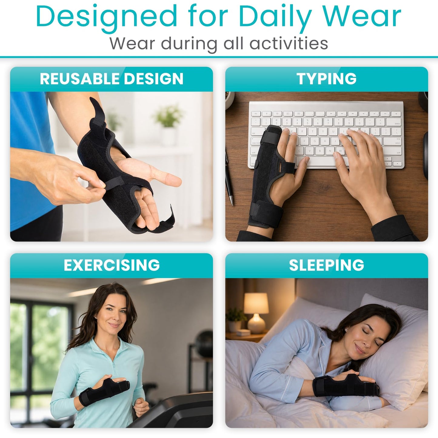 Vive Boxer Finger Splint Brace- Supports Pinky, Ring, Middle Metacarpals and Knuckles - Right or Left Adjustable Hand Brace - Straightening for Trigger Finger, Injury, Fracture, Broken, Tendonitis (7.75 Inch)