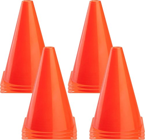 CARTMAN Agility Training Cones - Set of 12/24 | 9" or 12" or Disc | Perfect for Indoor/Outdoor Events