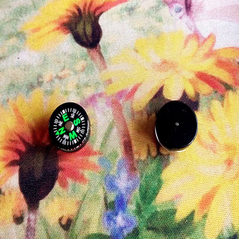 15mm Pocket Survival Button Compass Mini Backpacking Compass for Boating Camping Hiking 5PCS