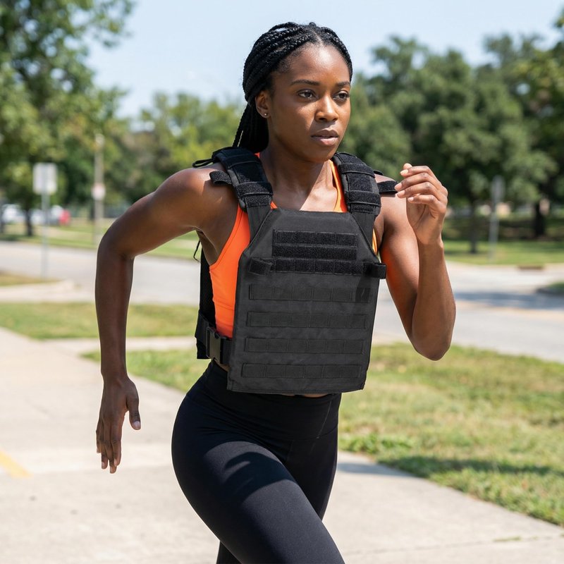 Adjustable Weighted Vest Fitness Sport Training Strength and Endurance Training,Quick Release with Molle for Running,Fitness Workouts (Black)