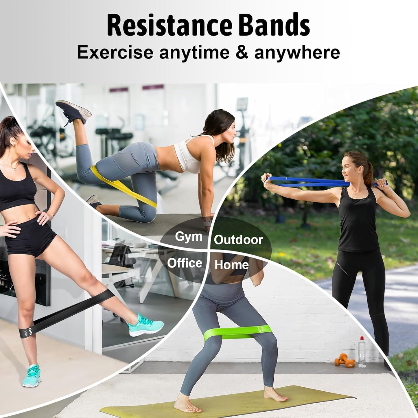 LSLCQW Resistance Bands Set for Men and Women, Pack of 5 Different Levels Elastic Band for Home Gym Long Exercise Workout – Great Fitness Equipment for Training (Assorted)