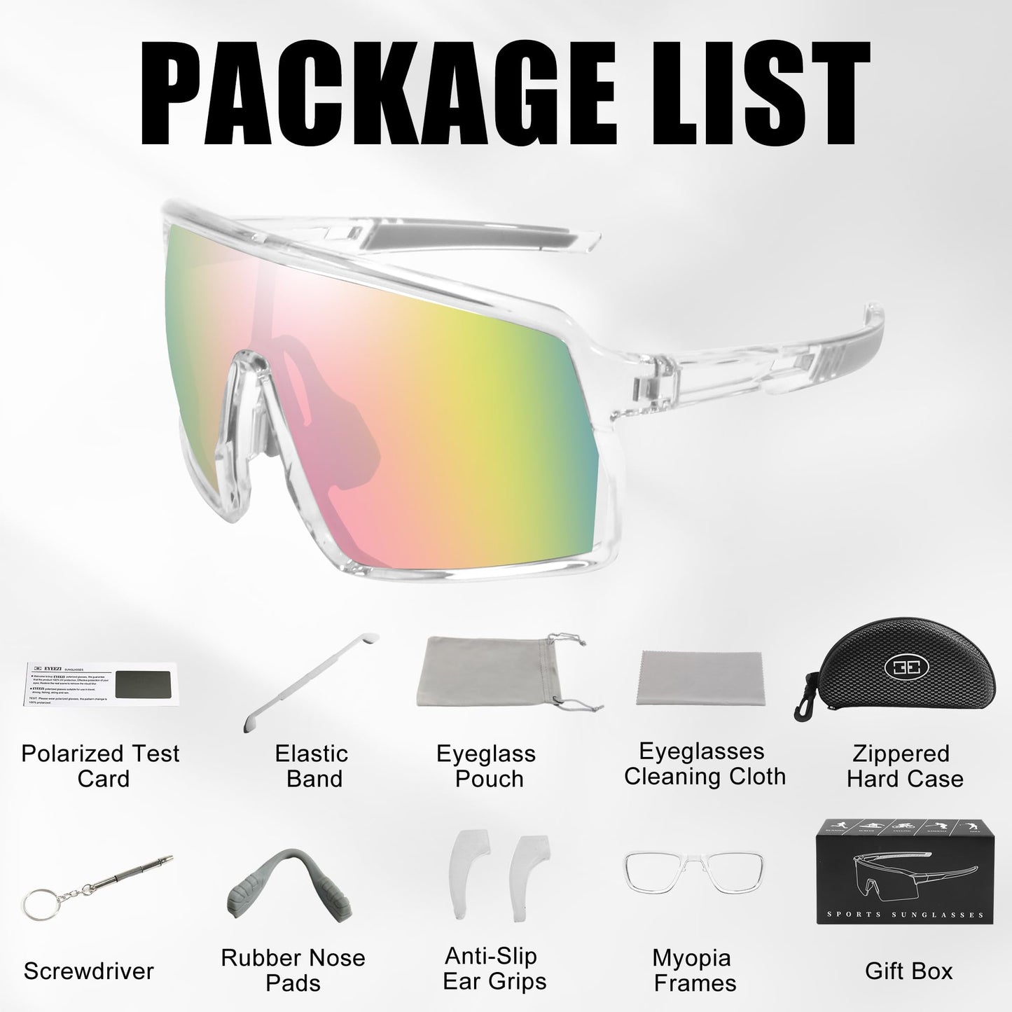 eyeezi Polarized Sports Sunglasses UV Protection Ventilation Design Outdoor Sports Running Cycling Baseball Glasses for Men Women